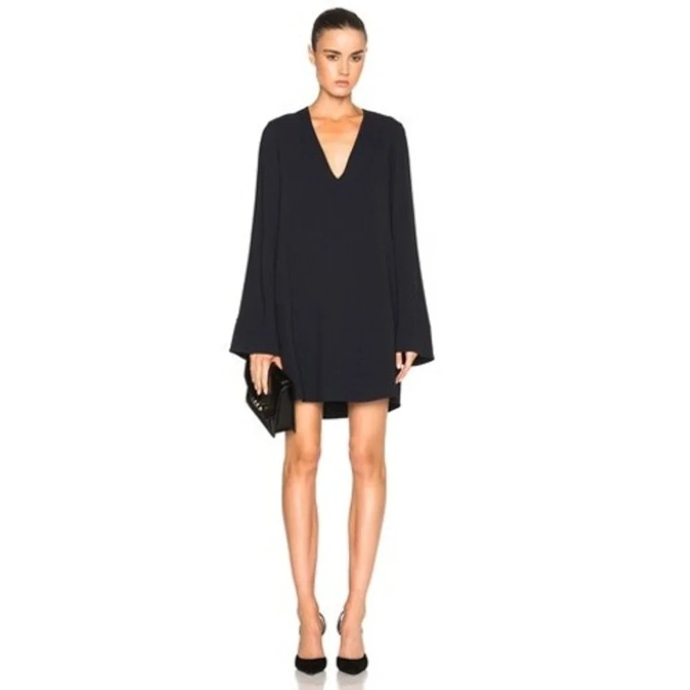 Helmut Lang Deep V Neck Long Sleeve Shift Dress Size Small‎